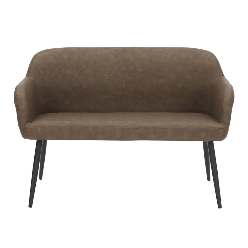 LumiSource Daniella Back Bench, Black Metal/Espresso PU