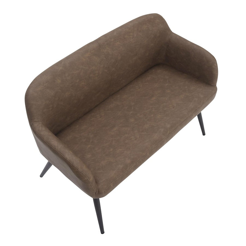 LumiSource Daniella Back Bench, Black Metal/Espresso PU