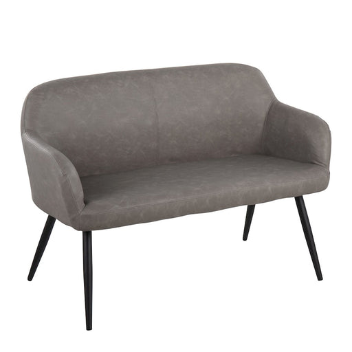 LumiSource Daniella Back Bench, Black Metal/Grey PU - BC-DANIELLAHBBKPUGY