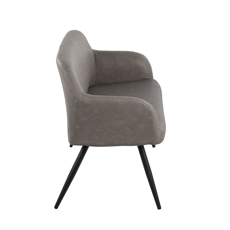 LumiSource Daniella Back Bench, Black Metal/Grey PU