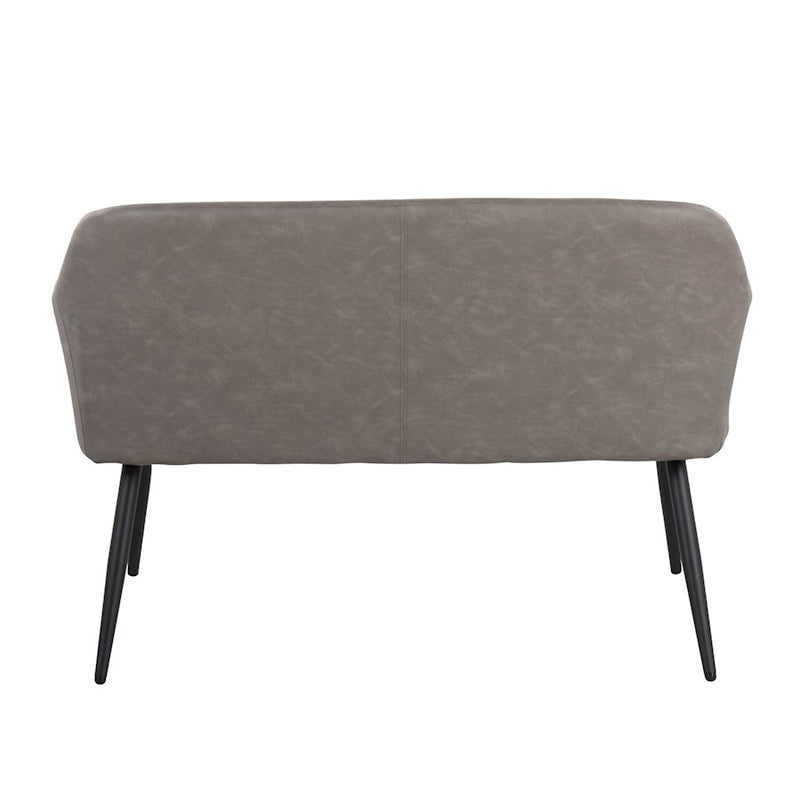 LumiSource Daniella Back Bench, Black Metal/Grey PU