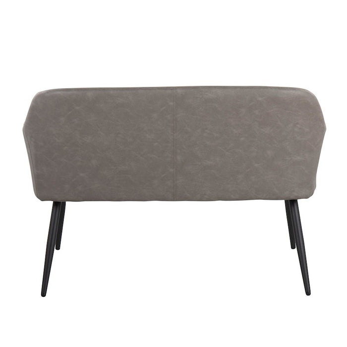 LumiSource Daniella Back Bench, Black Metal/Grey PU