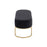 LumiSource Demi Pleated Bench in Gold Steel/Black Velvet