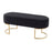 LumiSource Demi Pleated Bench in Gold Steel/Black Velvet