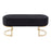 LumiSource Demi Pleated Bench in Gold Steel/Black Velvet