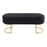 LumiSource Demi Pleated Bench in Gold Steel/Black Velvet