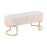 LumiSource Demi Pleated Bench in Gold Steel/Cream Velvet - BC-DEMIPLTAUVCR