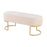 LumiSource Demi Pleated Bench in Gold Steel/Cream Velvet