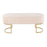 LumiSource Demi Pleated Bench in Gold Steel/Cream Velvet