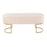 LumiSource Demi Pleated Bench in Gold Steel/Cream Velvet