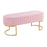 LumiSource Demi Pleated Bench in Gold Steel/Pink Velvet - BC-DEMIPLTAUVPK