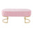 LumiSource Demi Pleated Bench in Gold Steel/Pink Velvet