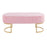 LumiSource Demi Pleated Bench in Gold Steel/Pink Velvet