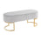 LumiSource Demi Pleated Bench in Gold Steel/Silver Velvet - BC-DEMIPLTAUVSV