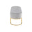 LumiSource Demi Pleated Bench in Gold Steel/Silver Velvet