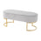 LumiSource Demi Pleated Bench in Gold Steel/Silver Velvet