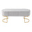 LumiSource Demi Pleated Bench in Gold Steel/Silver Velvet