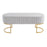 LumiSource Demi Pleated Bench in Gold Steel/Silver Velvet