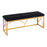 LumiSource Folia Metal Bench in Gold Steel/Black Velvet - BC-FOLIAAUVBK