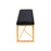 LumiSource Folia Metal Bench in Gold Steel/Black Velvet