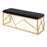 LumiSource Folia Metal Bench in Gold Steel/Black Velvet