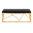 LumiSource Folia Metal Bench in Gold Steel/Black Velvet