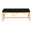 LumiSource Folia Metal Bench in Gold Steel/Black Velvet