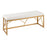 LumiSource Folia Metal Bench in Gold Steel/White Velvet - BC-FOLIAAUVW