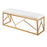 LumiSource Folia Metal Bench in Gold Steel/White Velvet