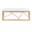 LumiSource Folia Metal Bench in Gold Steel/White Velvet