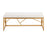 LumiSource Folia Metal Bench in Gold Steel/White Velvet