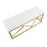 LumiSource Folia Metal Bench in Gold Steel/White Velvet