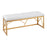 LumiSource Folia Metal Bench in Gold Steel/White PU - BC-FOLIAAUW