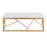 LumiSource Folia Metal Bench in Gold Steel/White PU