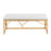 LumiSource Folia Metal Bench in Gold Steel/White PU