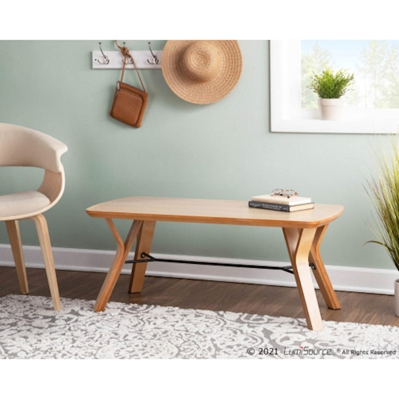 LumiSource Folia Bench in Natural Wood