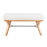 LumiSource Folia Bench in Natural Wood/Cream Fabric