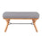 LumiSource Folia Bench in Natural Wood/Light Grey Fabric