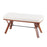 LumiSource Folia Bench in Walnut Wood/Cream Fabric