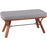 LumiSource Folia Bench in Walnut Wood/Light Grey Fabric - BC-FOLIAWLLGY