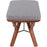 LumiSource Folia Bench in Walnut Wood/Light Grey Fabric