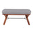 LumiSource Folia Bench in Walnut Wood/Light Grey Fabric