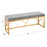 LumiSource Folia Bench in Walnut Wood/Light Grey Fabric
