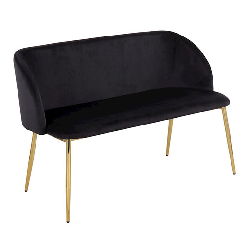 LumiSource Fran Bench in Gold Steel/Black Velvet - BC-FRANAUVBK
