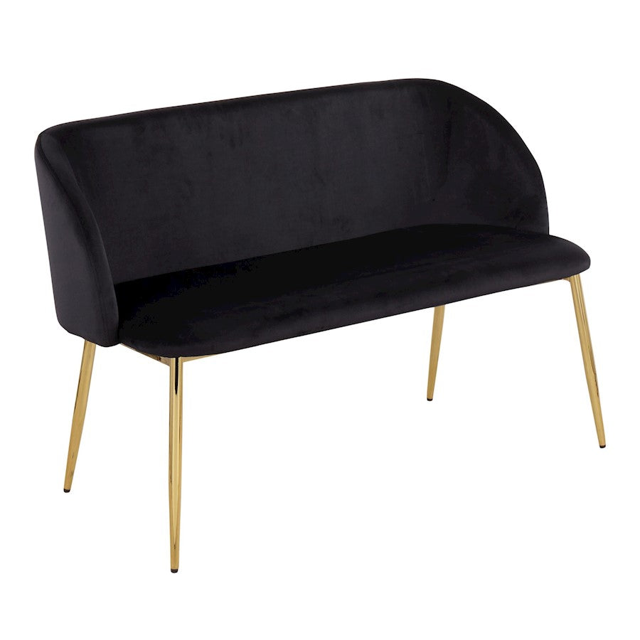 LumiSource Fran Bench in Gold Steel/Black Velvet - BC-FRANAUVBK