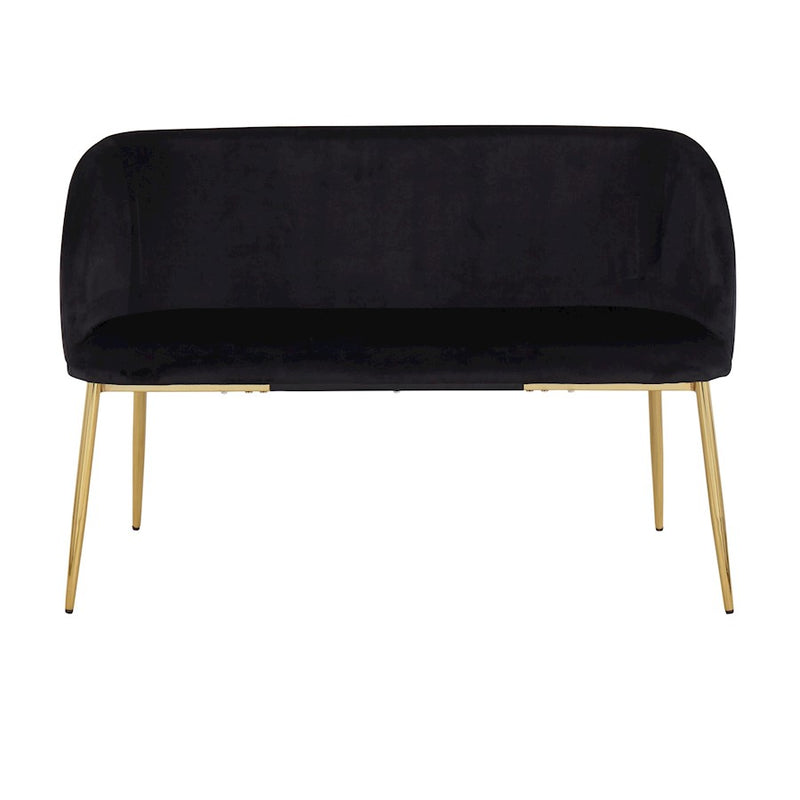 LumiSource Fran Bench in Gold Steel/Black Velvet