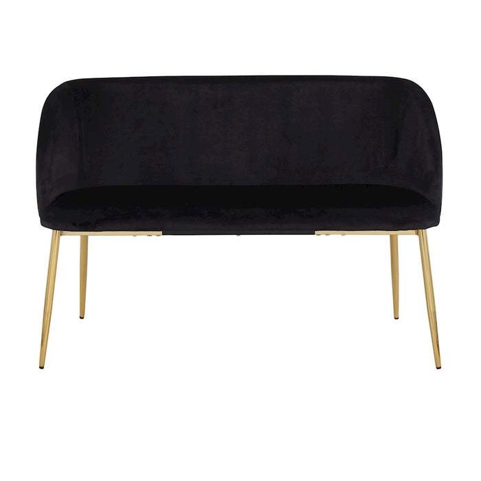 LumiSource Fran Bench in Gold Steel/Black Velvet