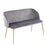 LumiSource Fran Bench in Gold Steel/Grey Velvet - BC-FRANAUVGY