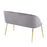 LumiSource Fran Bench in Gold Steel/Grey Velvet