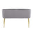 LumiSource Fran Bench in Gold Steel/Grey Velvet